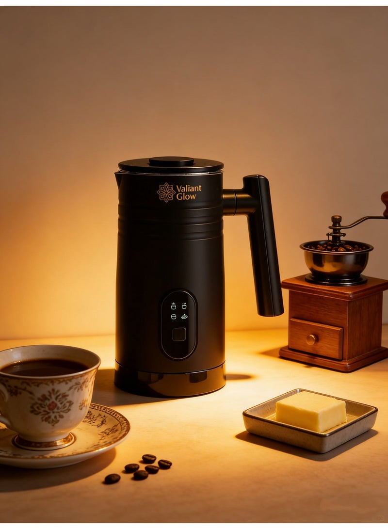 توهج شجاع جهاز خفق الحليب، جهاز تبخير الحليب الكهربائي 4 في 1، 4 أوضاع لخفق الحليب، صانع رغوة ساخن وبارد أوتوماتيكي ومدفئ حليب للاتيه والكابتشينو والماكياتو، 400 وات (أحدث إصدار 2026) - Image 3